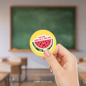 Motivational Pun Sticker, One In A Melon