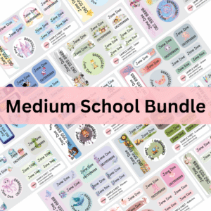 School Labels, School Stickers, Medium Bundle