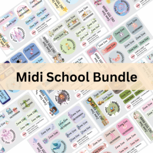 School Labels, School Stickers, Midi Bundle