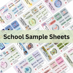 School Labels, School Stickers, School Sample Sheets